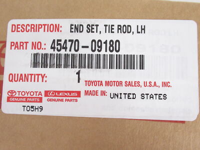 Genuine OEM Toyota 45470-09180 Driver Outer Tie Rod End 19-20