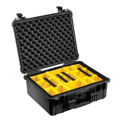 Peli Case 1550 mit Einteilungssystem, schwarz, Schutzkoffer, Fotokoffer
