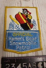 Official Hamm's Bear Snowmobile Patrol Sew on Patch - * Vintage / Rare * 