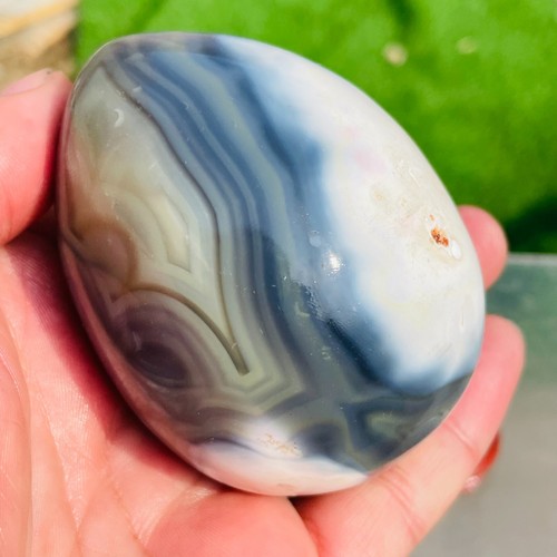342g Natural Orca Skin Agate Quartz Crystal Egg Mineral Specimen Healing - Picture 13 of 15