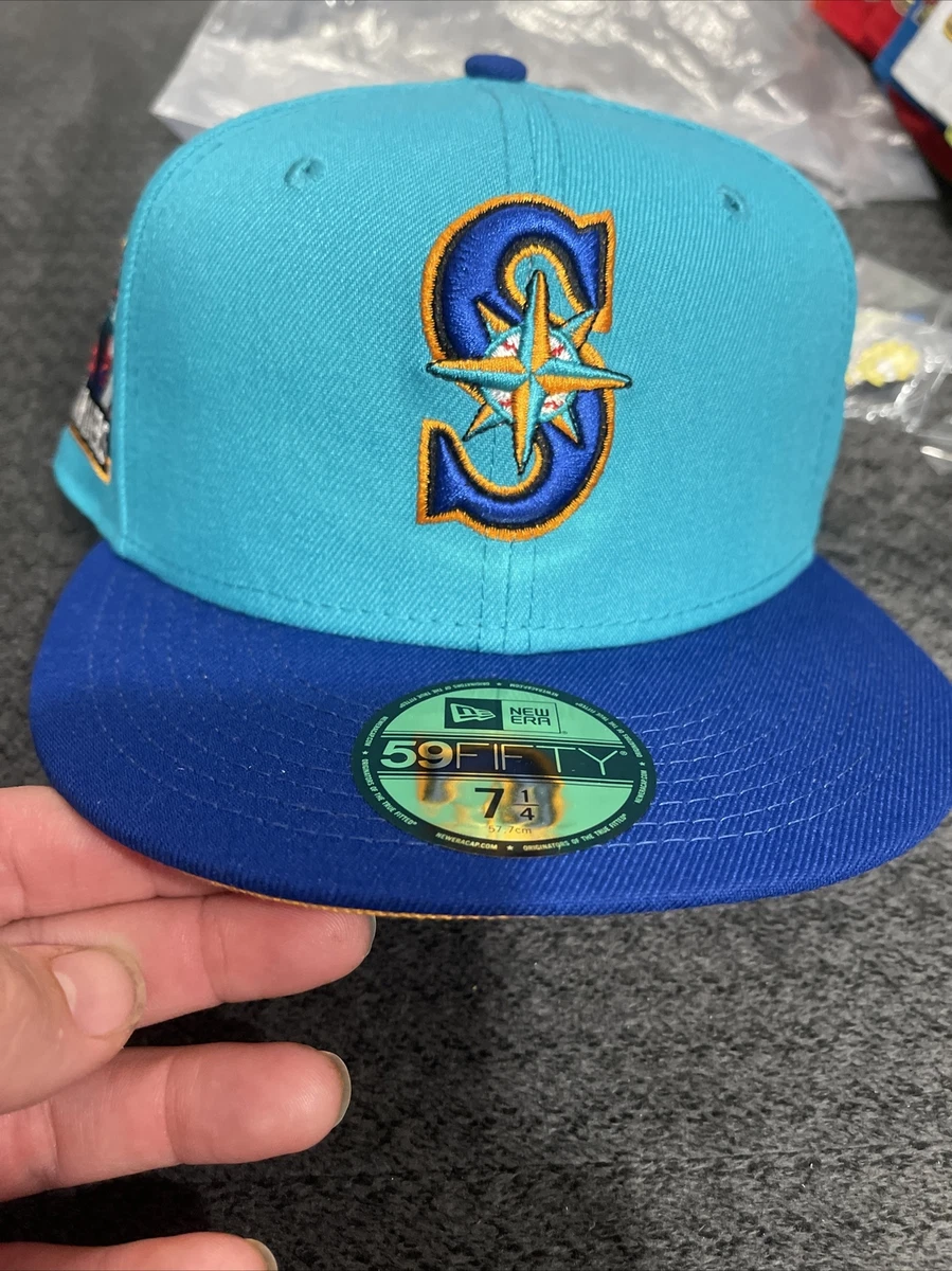 Seattle Mariners Hat Fitted Cap 7 1/4 Blue On Field New Era Mens Baseball  Cap