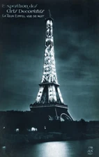 Eiffel Tower at night illuminated - Citroën Vintage Art Poster