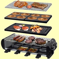 8Er 4In1 Raclette Grill Set Tischgrill Steinplatte Liestal Syntrox
