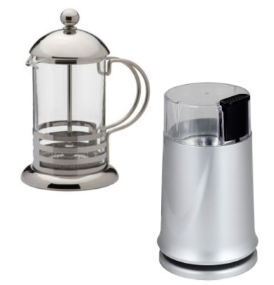 150W Elektrische Kaffeebohnenmühle mit 350ml Edelstahl Glaskaffetiere