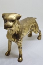 Large Vintage Brass Boxer Dog Ornament Figurine Statue