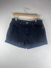 Wild Fable Highest Rise Jean Shorts Women's Cuffed Hem Size Waist Sz 14 Black