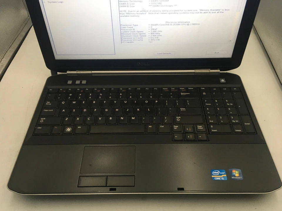 DELL LATITUDE E5520 - BOOTS TO BIOS - INTEL I5 2520M - NO RAM - NO OS -READ- BB - Image 3 of 4