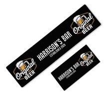 Personalised Bar Runner with Custom Text – Ideal for Home Bar, Pub or Café 118