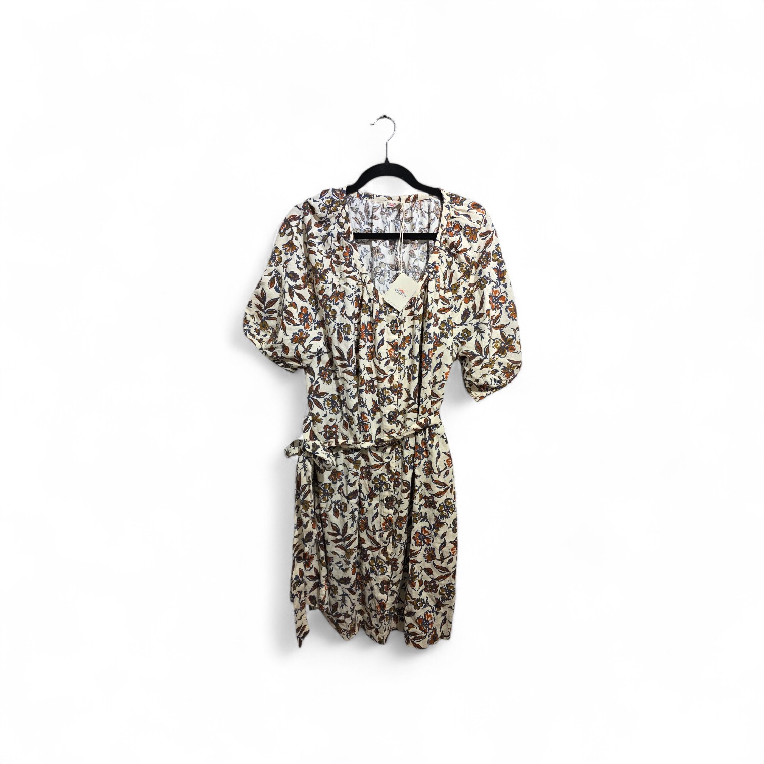 Faherty Carmel Floral Linen Blend Button Down Mini Dress Women's Size XL
