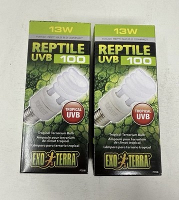 2 pack Reptile UVB 100 Compact Lamp, Reptile Care- BRAND NEW