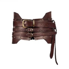Medieval Leather Buckle Waist Belt SCA LARP Viking Renaissance Cosplay Costume