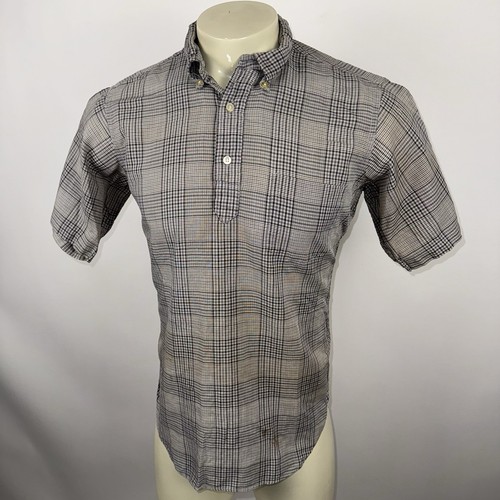 Vtg 50s 60s McGregor Shirt Mens 765 Wash and Wear MCM Mod Tunic Pullover Large - Picture 5 of 14