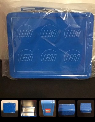 NEW Old Stock LEGO BLUE   2001 Tin Lunch Box Storage Container Rare Collectible