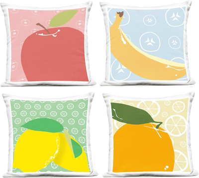 Bright Kitchen Fruits Outdoor Pillow Set by Daniela Santiago - 4 Pieces