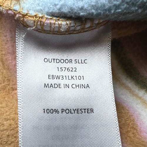 Maglione donna Eddie Bauer 1/4 zip grande multicolore a righe pullover in pile - Foto 7 di 12