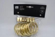Set of 7 Umbra Cappa Curtain Decorative Modern Clip Rings in Brass Gold 1"