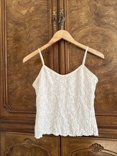 Vintage Cinema Etoile White Lingerie Tank Top Sheer Fits Sz S/M Whimsical Fairy