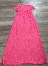Balleyblue Dress Jrs medium  Lace Eyelet Sleeveless 1/2 Lined Coral Color