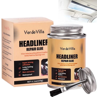VERDEVILLA Headliner Repair Glue, Car Adhesive with Brush, Roof Liner