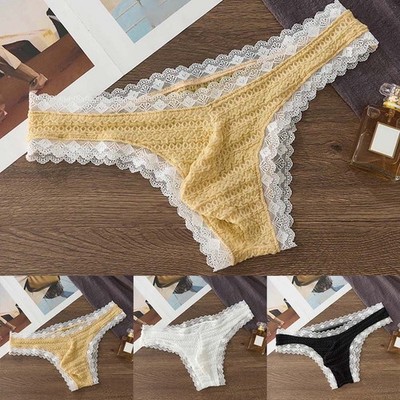 Kontrastmuster Herren Spitze Slip Low Waist Bikini 90% Nylon + 10% Elasthan