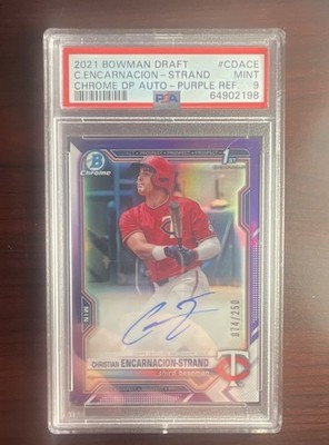 PSA 9 2021 Bowman Draft Chrome Christian Encarnacion #CDA-CE Purple /250