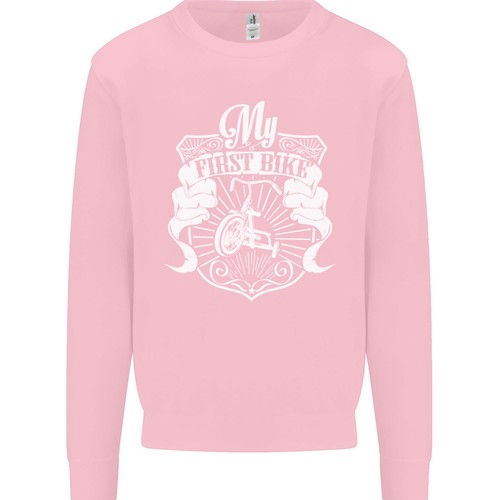 First Bike Funny Biker Motorbike Motorcycle Kids Sweatshirt Jumper - Picture 7 of 29