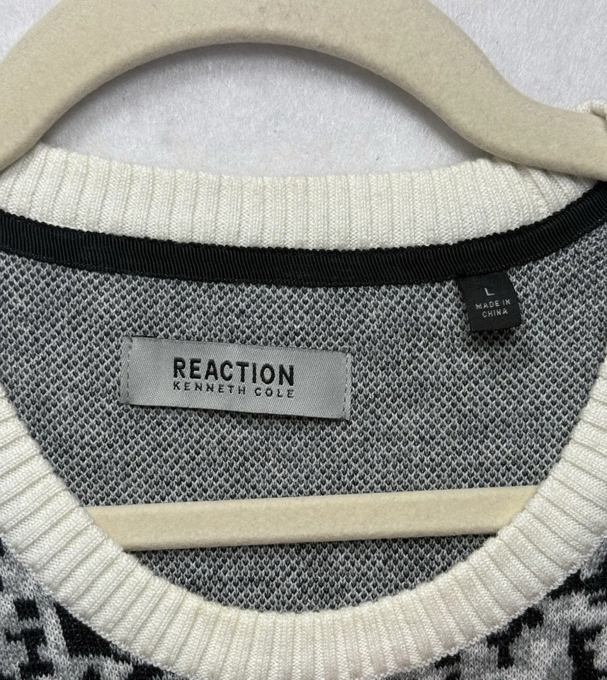 Suéter Kenneth Cole Reaction Tejido Pixel Rojo Negro Blanco Camuflaje Hombres L Mezcla de Algodón Foto 4 de 4