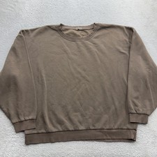 Nuuds Women Mocha Brown Crewneck Sweatshirt Oversized Fleece 3XL Cotton Blend