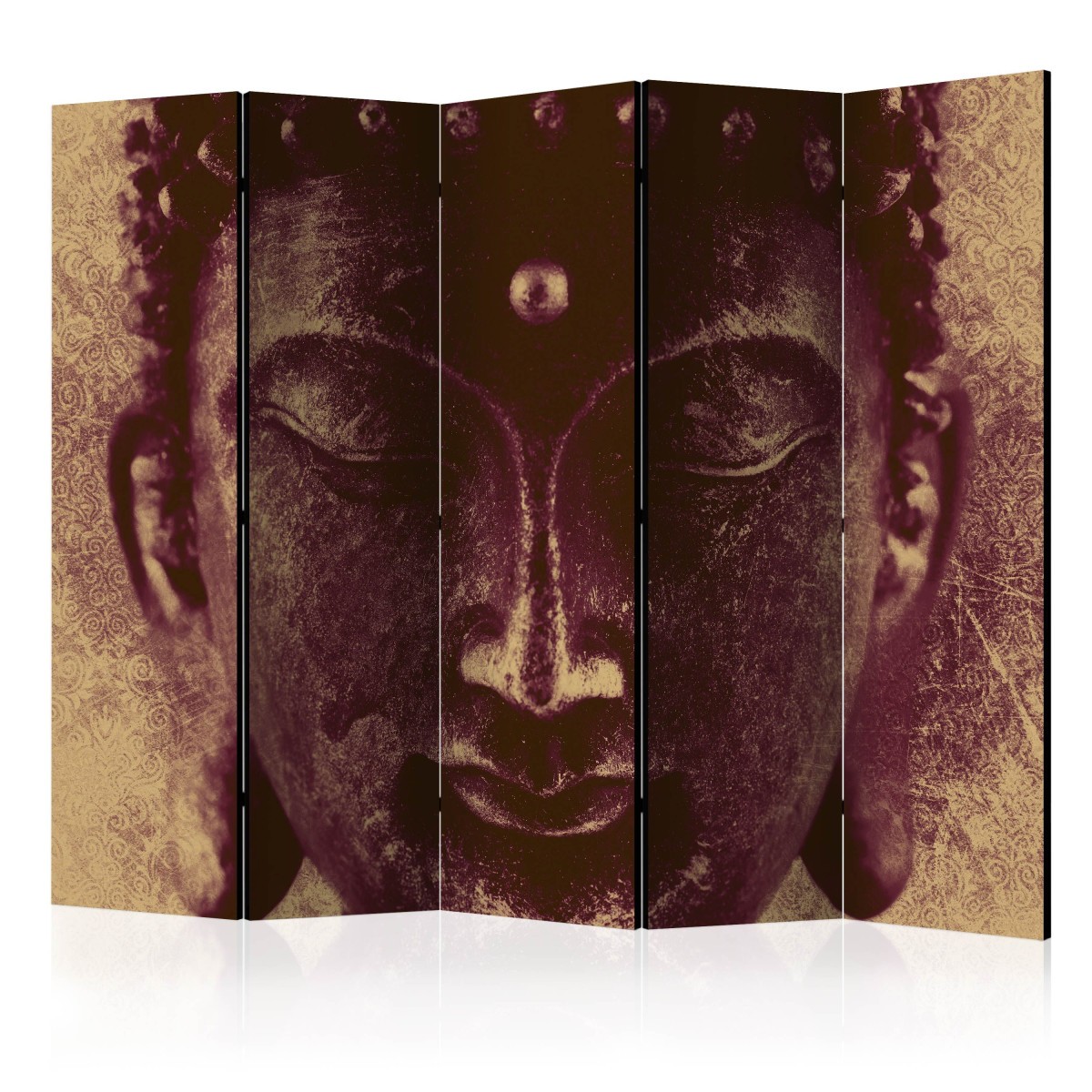 Paravent 5 volets Wise Buddha 172x225 cm en toile intissée zen