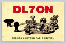 Ham Radio QSL DL7ON Germany 2010 CW 15m Morse Key Artwork