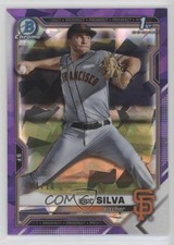 2021 Bowman Chrome Draft Sapphire Purple 1/10 Eric Silva #BDC-162 15tx