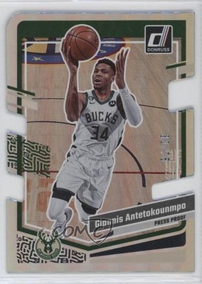 2023 Panini Donruss Silver Press Proof Die-Cut 30/75 Giannis Antetokounmpo o7m