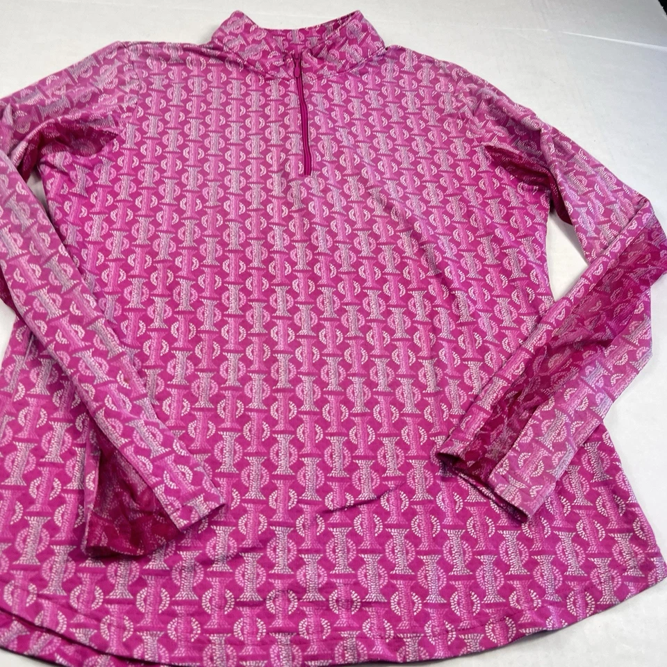 Icikuls Womens 1/4 Zip Golf Top Geometric Print Long Sleeve Performance Shirt S - Image 2 of 4