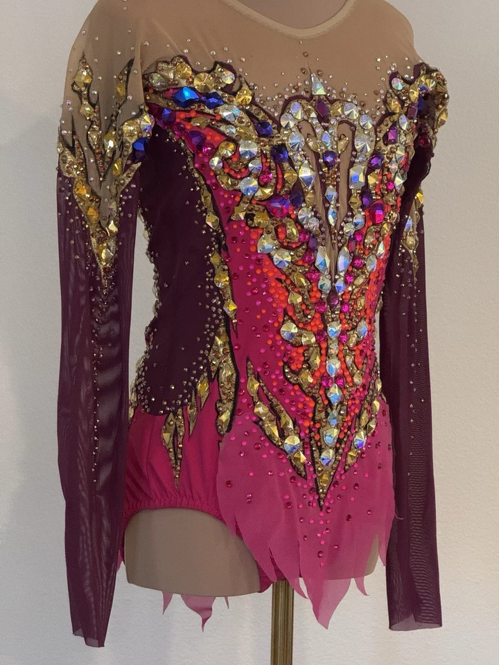 Gorgeous! Rhythmic Gymnastics Leotard with Swarovski Crystals Used - Image 2 of 4
