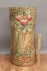 Large Antique WELLER Pottery Apple Tree BALDIN Line Floor Umbrella Stand, NR