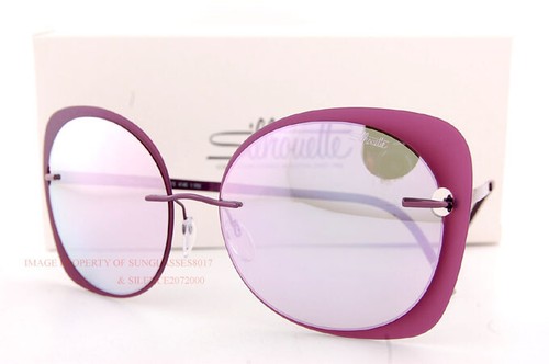 New Silhouette Sunglasses Accent Shades 8164 4140 Violet/Rose Mirror Titanium