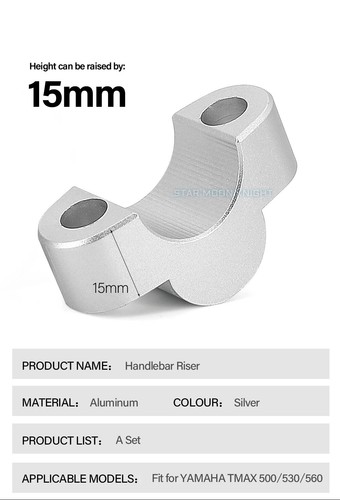 For YAMAHA T-MAX 500 530 560 Handlebar Riser Handle Bar Clamp Extend Adapter Fit - Picture 11 of 20
