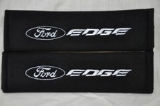 2 Pcs 1 Pair Ford Edge Embroidery Seat Belt Cover Pads White On Black 2 Pcs 1 Pair Ford Edge Embroidery Seat Belt Cover Pads White On Black