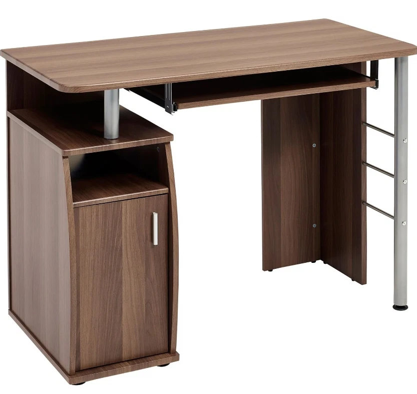 Dark wood 2024 desk with storage