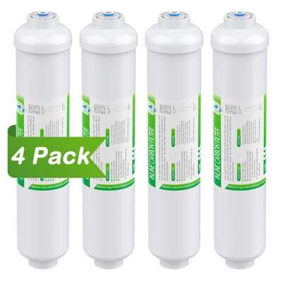 #ad #ad 4x Inline T33 Post Carbon Water Filter Cartridges 1 4quot; Quick Connect Replacement $25.97