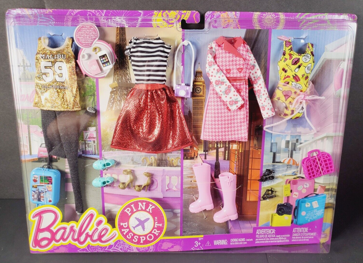 NEW 2017 Barbie Pink Passport Travel Fashions Mattel #FLB31 (4