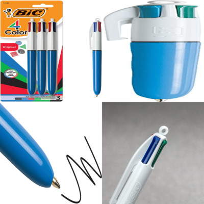 4-Color Ball Pen Medium Point 1.0 Mm Assorted Ink 3-Count New