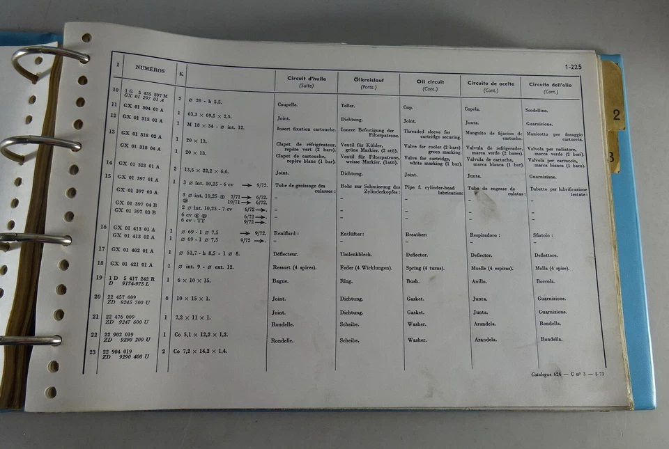 Catalogo Parti Citroen GS Aggiornato 07/1973 - 2 Volumi - Immagine 4 di 4