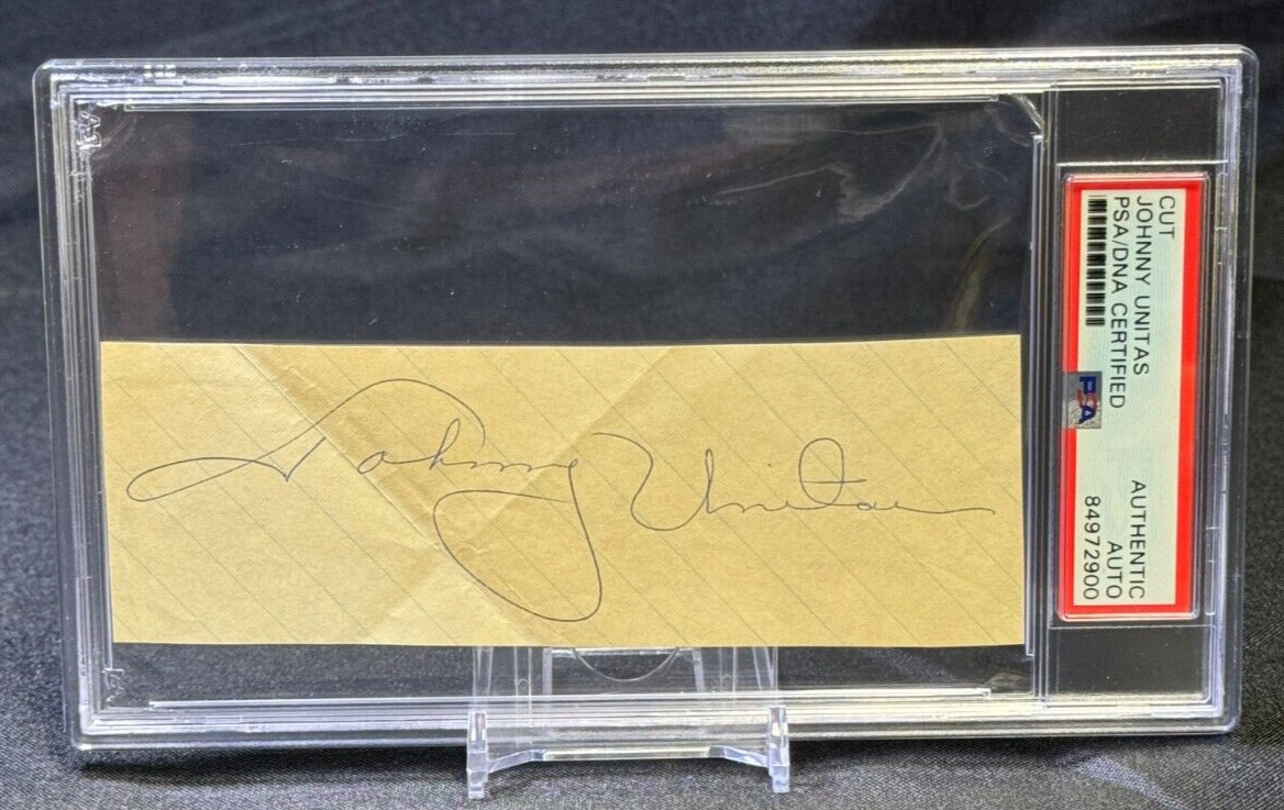 Johnny Unitas Cut Signature Autograph PSA/DNA Authentic Auto Baltimore Colts