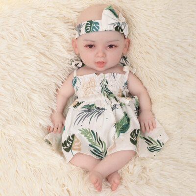 Anzi 14''Real Reborn Baby Doll Lifelike Girl Infant Full Body Silicone Real Touch