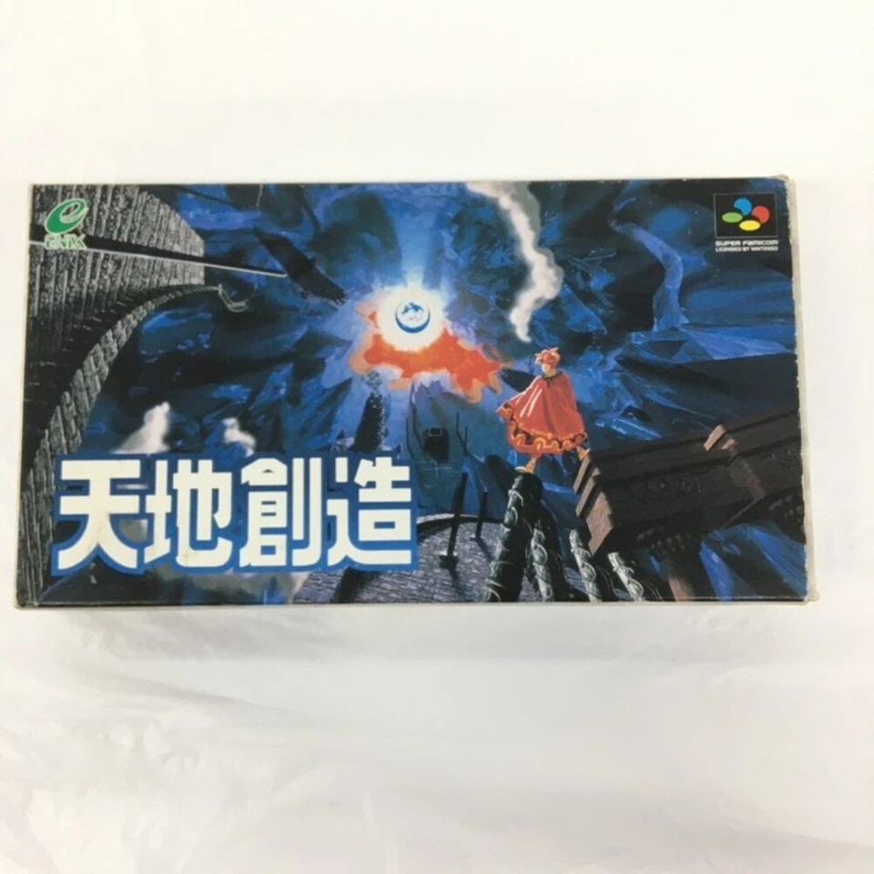 Nintendo Super Famicom Terranigma Tenchi Souzou Game w/ Box Manual ENIX Japan - Image 3 of 4