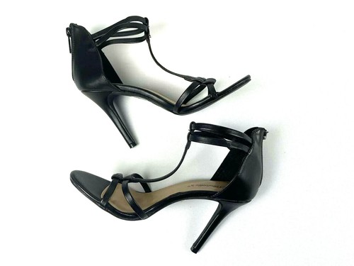 WOMEN’S HEELS BRECKELLE'S SIZE 6.5 BLACK OPEN TOE STRAPPY 4in HEELS - Picture 3 of 7