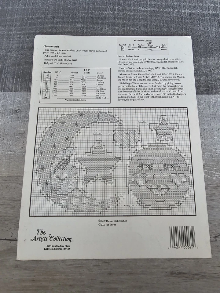 Vtg Heart Strings Magic And Moonbeams Cross Stitch Halloween Pattern 1991 121b - Image 4 of 4