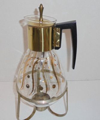 Vintage MCM Glass  Coffee Carafe & Warmer