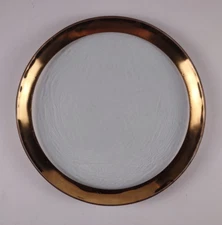 Annieglass 24K Gold Rim Roman Server/Buffet/Dinner/Charger 12" Plate 1994 EUC